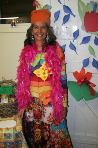 Satya Robinson, of the Environmental Committee at Palgrave United Church, was decked out as The Flower Power Lady to greet people at the door for the Earth Hour observances. 