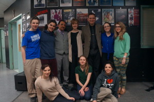 Frank Adriano and Rob Ciccotelli are seen here with members of the drama team from Robert F. Hall who have enjoyed success off-Broadway. 