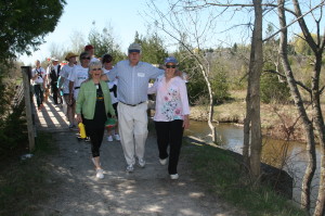 FIRST OF TWO BETHELL FUNDRAISING HIKES Councillor Richard Paterak was accompanied by Palgrave area resident Kay MacDuffee and his wife Rose Dupont, along with more than 200 other participants in the Hike for Hospice Sunday in Inglewood. A similar hike will be taking place in Bolton this Saturday (May 11), starting at Dick's Dam Park on Glasgow Road. Registration will begin at 9 a.m., followed by a balloon release ceremony and hike at 10. Photo by Bill Rea