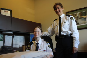 Paige Barclay took over the desk of Caledon OPP Detachment Commander Inspector Rose DiMarco for the day Friday.
