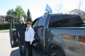 Tom Pickett, president of the Caledon Cruisers, was getting ready to head out with Mary Beitz, sales and leasing consultant with Fines.