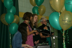 Jenny McMahon, Suzanne Ropitzky, Tausha Hanna and Teresa Culpeper made up the choir that performed the Liturgy.