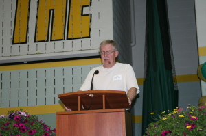 Doug Hall represented the Hall family at Saturday's celebration.