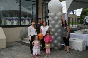 PARTY MAGIC IS 25 There was a festive, if not party mood Saturday around Party Magic on Healey Road in Bolton. The occasion was the 25th anniversary of the store. Proprietor Keeley Campbell had lots of visitors to entertain with things like hotdogs and balloons, like Victoria Molloy, 2, from Schomberg and her sister Juliana, 4. Also on hand Sharon Dorney, Campbell's son Brian Richards and Melissa Martin. Photo by Bill Rea 