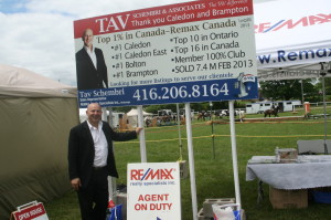 Tav Schembri of Re/Max in Caledon East had lots of real estate information at his booth.
