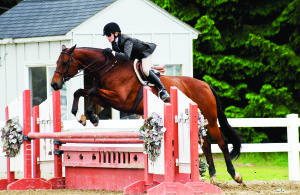 Gloria Epstein is seen here riding Moonshadow in competition. Photo courtesy of shootphoto.ca 