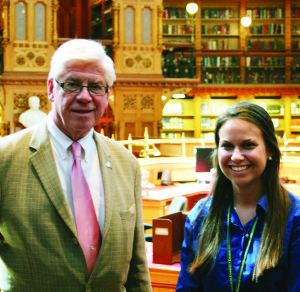 Dufferin-Caledon MP David Tilson with Nicole Spaetzel.