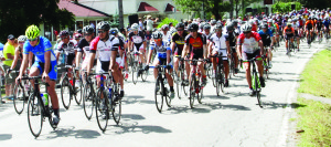 More than 100 riders, including Ted Webb, started out on the 52-km intermediate race.