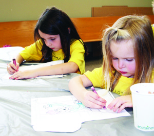 The fun activities included crafts. Saphara Melnechuk, 5, and her sister Charlotte, 3, were busy with their creations.