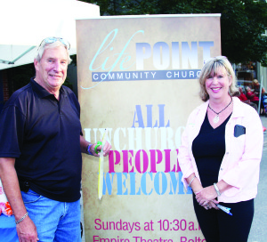Michael Orford and Yvonne Devins were representing Lifepoint Community Church, which meets at Empire Theatres.