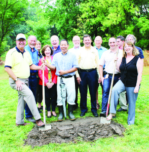 Bolton is about to get a Peace Garden, owing to the cooperation of a number of groups. The ground for the garden was broken Monday at Dick's Dam Park. On hand were Rotary Club of Bolton President Bruce Forbes, Rotarian Aldo Villanovich, Vicky McGarath of Toronto and Region Conservation Authority (TRCA), Anne Dick or James Dick Construction, Rotarians Ross Gray, Tom Kitamura and Bob Palmateer, Rotary District Governor Mike Gauthier, Richard Hunt of the Bolton District Horticultural Society, Councillor Rob Mezzapelli, Jae Truesdell of TRCA, Councillor Patti Foley and Brian Baird of the Town of Caledon. 