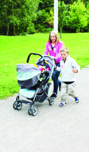 Community runs for Terry Fox Sunday saw the annual Terry Fox Runs, held to raise money for cancer research. Joshua Malec, 6, was helping his mother Kristy push his seven-month-old sister Eva in the walk put on by the Bolton Kinsmen. Photos by Bill Rea
