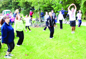 People in Palgrave were being led in their warm-up by Nikola Boadway in the run hosted by the local Rotary Club. 