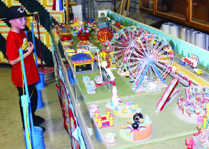 Ethan Boyle, 7, of Tottenham, was impressed with this model of the CNE, created by Bolton's Ray Bottoms.