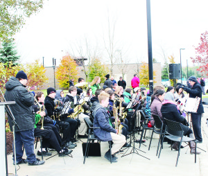 Staff and students from Robert F. Hall Catholic Secondary School were on hand Monday for the Remembrance Day service at the Cenotaph outside Town Hall. The school's band, under the direction of Glyn Lloyd, performed.