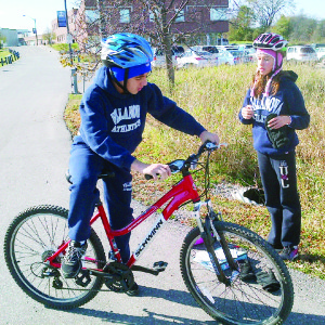 Villanova College students Antonio Peluso and Siena Thalassinos have been participating in the outdoor bike lab. Photo submitted