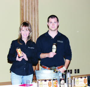 Kathy Stanton and Kai Trudeau of Hockley Valley Brewery were showing some of their products at the Trade Show.