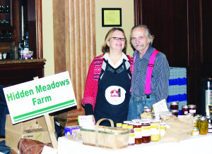 The second annual Headwaters Food Summit and Local Trade Fair attracted lots of attention Monday. There were many local businesses and farms displaying their goods at the Trade Fair that followed the Summit, including Hidden Meadows Farm near Caledon village. Deborah Robillard and Andrew Sharko were showing some of their produce from their small farm, including their specialty, Ontario garlic. They also said they use no chemicals or pesticides, growing according to organic practices. Photos by Bill Rea