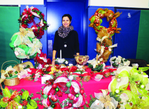 Gemma Horvath of Bolton had a collection of wreaths and other decorations on display.