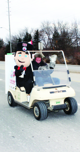 Stan Janes was out with the Home James mascot, driving home the message of a good local alternative to driving home after too much holiday celebrating.