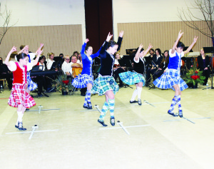 The Claymore Highland Dancers, who practice in Cheltenham, put on this sword dancing demonstration.