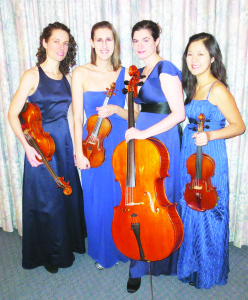 CECILIA STRING QUARTET PERFORMS The latest program of the Caledon Chamber Concert series included a performance by the Cecilia String Quartet. The program included selections by Haydn, Dvorak and Mendelssohn. The Quartet consists of Caitlin Boyle on viola, Sarah Nematallah on violin, Rachel Desoer on cello and Min-Jeong Koh on violin. Photo by Bill Rea