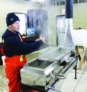 There were opportunities to learn about the process of boiling maple sap into sugar, and Brian Kristy of CVC was handling that.