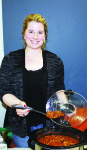Lindsay Bebbington was representing her family as she served Coca-Cola Chili. She said it contained two cans of Coke.
