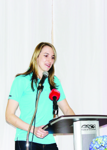 Olympic and Pan Am athlete Sarah Chaudbery urges people to volunteer for the 2015 Games.