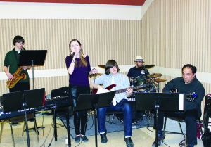 Members of the Jazz Band from Robert F. Hall Catholic Secondary School performed Monday night. Seen here are Alex Sincennes, Tausha Hanna, Chris Wesolewski, Kris Ekdici and Frank Adriano.