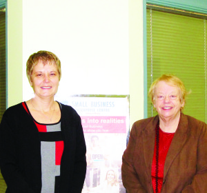 Christine Gnass, digital consultant for WSI, and Caledon SBEC's Small Business Enterprise Specialist Maureen Tymkow.