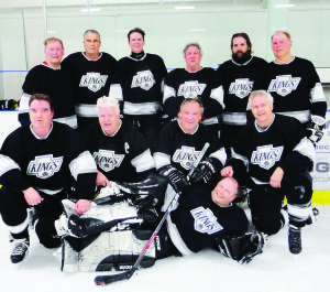 George's Arena Sports won all the marbles recently in the Caledon Senior Hockey League. the team consists of (back row) Dave Livingston, Al McFadyen, Mark Milton, Bill Davis, Bret Smith, Clark Judge, (front row) Bill Doherty, Bob Hounsome (team rep), Jack Gibson, George Armstrong and Pat DiFrancesco. Missing from the picture are John Van Wagner, Greg Collins, Murray Hurst, Ralph Ricardi. Photo submitted