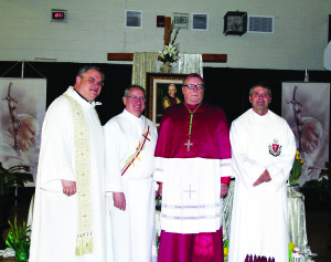 Father Larry Leger, Deacon Robert Suthers, Bishop John Boissonneau and Father Jim Ross presided over the special service.