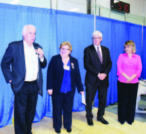 Acting Caledon mayor Richard Paterak welcomed people to the show at Friday night's opening ceremonies, accompanied by Chamber of Commerce Board Chair Valerie Arnold-Judge, Dufferin-Caledon MP David Tilson and MPP Sylvia Jones. Photos by Bill Rea