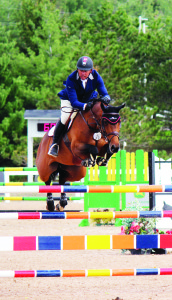 Caledon resident Yann Candele cleared this jump in Friday's event aboard Brooklyn Blues. They picked up four jumping faults, but the combination had better luck Sunday, advancing to the jump-off.