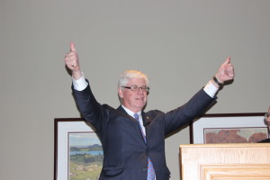 David Tilson was jubilant Friday night after securing the Conservative nomination in Dufferin-Caledon in the next federal election.