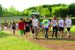 There was a large turnout Friday night and early Saturday morning for the annual Relay for Life, held at Robert F. Hall Catholic Secondary School in support of the Canadian Cancer Society. Students and other participants spent the night walking laps around the track at the school.