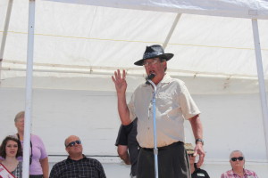 Caledon Agricultural Society President Stan Dacres spoke at the opening ceremonies Saturday.