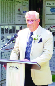 Donald Lobb addressed the audience on hand for Saturday's ceremony.