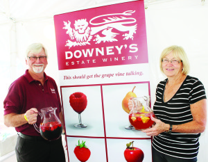 Ed and Nina Roy were serving samples of the products from Downey's Estate Winery.
