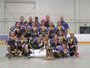 Members of the Caledon Bandits peewee 1 lacrosse team are (front row) Christian Rasmussen, (second row) Kyle Rochester, Nathan Ruff, Zachery Ough, Darcy Thompson, Patrick Duffey, Zachary Dorval, Carson des Roche, (third row) Rory Kerins, Quinn Sullivan, Thomas McClure, Reid Partridge, Blake Martin-King, Matthew Zannelli, (back row) and coaching staff Mike Ruff, Toby Rasmussen, Reid Partridge, Neil Sullivan and Dave Rochester.
