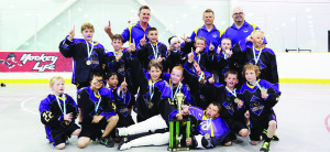 NOVICE BANDITS VICTORIOUS AT TOURNAMENT The Caledon Bandits novice lacrosse team were victorious recently at the Braver than Brave Tribute Tournament in Oshawa. The local heroes prevailed over seven other teams taking part. The team consists of Andrew, Douglas Cameron, Nic DeSantis, Jeremy Fancett, Jake Ford, Jeremy Fancett, James Keiller, Thomas Keiller, Owen Kyle, Owen Lewis, JJ Marchesan, Andrew McClure, Nicholas Regina, Tyler Robinson, Hayden Simpson, Quade Sullivan and Ryan Tizzard. The coaches are Gianni Regina, Jason Fancett and Neil Sullivan. Joey Jacome and Logan Lyons are also on the team but were not able to make the tournament, along with Coach Ron Lyons. Submitted photo