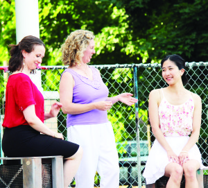 Lady Capulet (Paula Schultz) and the Nurse (Candy Pryce) have a sitdown chat with Juliet (Eunjung Nam).