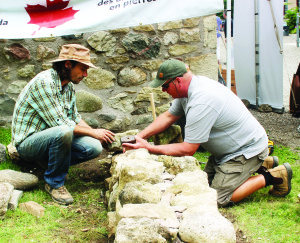Toronto resident Bill Jeffers and Eric Landman of Grand Valley were representing the Dry Stone Walling Association of Canada. The association will be putting on demonstrations at the Mill the Friday and Saturday of Thanksgiving weekend.