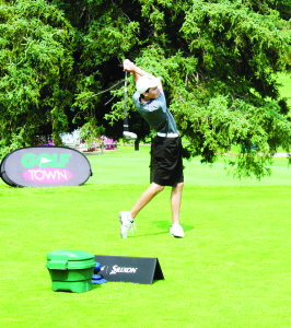Matthew Barnes of Waterloo teed off Saturday in the Boston Pizza-presented Maple Leaf Junior Golf Tour at Caledon Country Club. Photo by Bill Rea