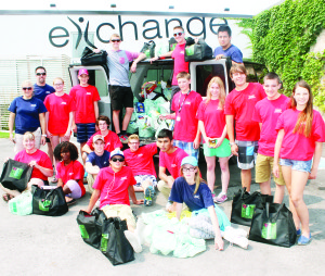 The Exchange got this big boost of donations last Thursday from these participants in the Caledon OPP Youth Leadership Camp. 