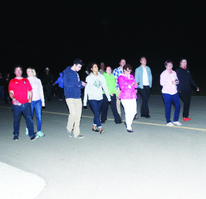 Walkers were making their way along the runway at Brampton Flight Centre.