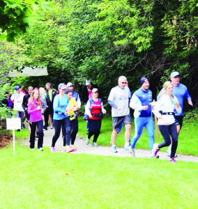 Participants are seen here heading out on the course along the Caledon Trailway. 