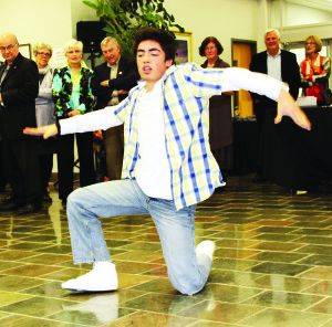 There was much to entertain patrons at the Gala, including a performance by Mansfield resident Nicolas Rodrigo put on a display of kinetic art, which he said is drawn from a number of forms, like martial arts, yoga, gymnastics, hip-hop, punk, etc.