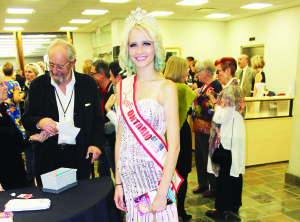 Miss Ontario Globe, Jasmine Prince of Guelph, was on hand to greet people as they arrived for last Friday's Gala.